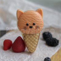 Пластиковая форма  "Мороженое - Кошка "  ED